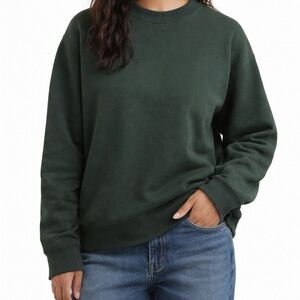 Uniqlo Forrest Green Crewneck Soft Cotton Terry Sweatshirt Size S